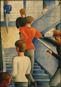 Schlemmer, Oskar. 1888–1943. / “Bauhaustreppe”, 1932. Öl auf Leinwand, 162,3 × 114,3 cm. New York, Museum of Modern Art.
